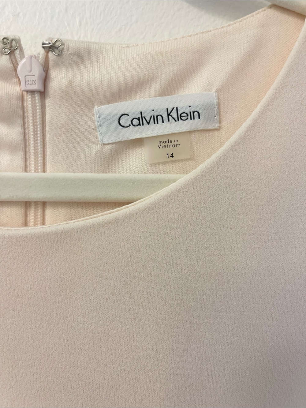 Calvin Klein Sleeveless Blush Midi Fit-and-Flare Dress Size 14 PTP 20”-22” - Picture 11 of 12